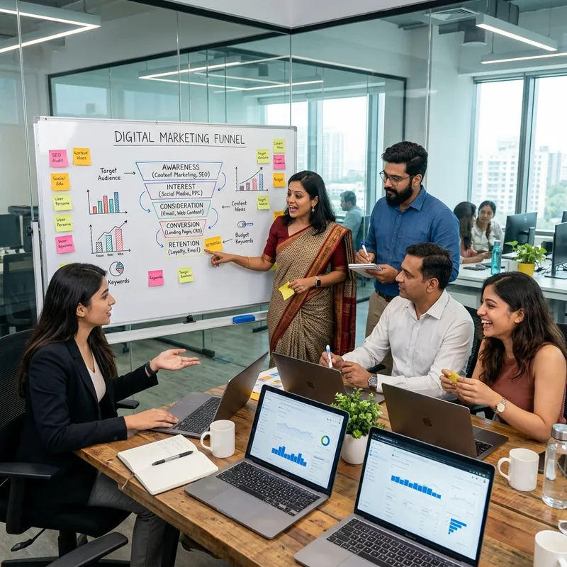 Digital marketing strategy planning session at Digi Banaras agency in Varanasi